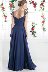 Chiffon Cheap A-line Long Prom Dresses, Bridesmaid Dresses, Evening Dresses